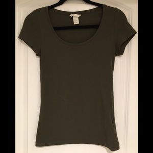 H&M Olive Basic Jersey Tee